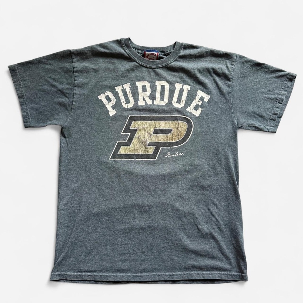 Vintage Cadre Athletic Purdue graphic t-shirt in grey, Size M